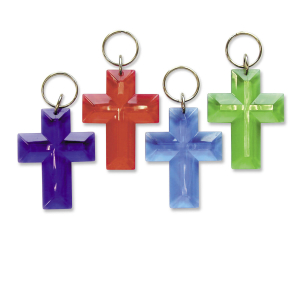 Schlüsselanhänger Kreuz | lila