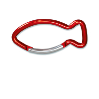 Schlüsselanhänger Karabiner Fisch | rot