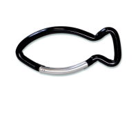 Schlüsselanhänger Karabiner Fisch | schwarz