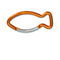Schlüsselanhänger Karabiner Fisch | orange