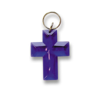 Schlüsselanhänger Kreuz | lila