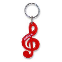 Schlüsselanhänger - Notenschlüssel | rot