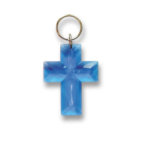 Schlüsselanhänger Kreuz | blau